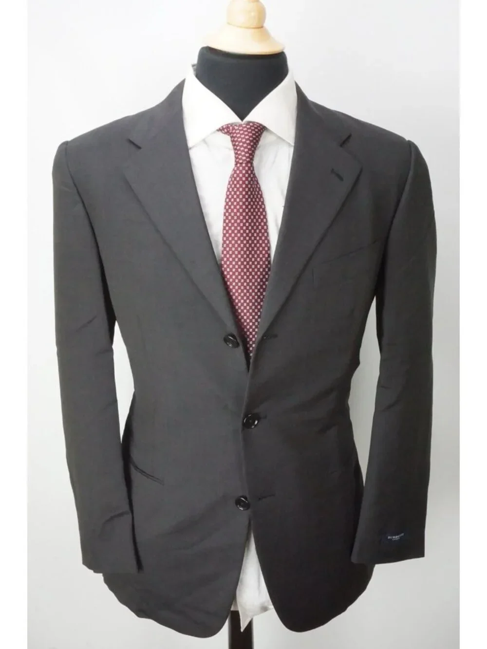 Burberry London Gray Pindot Wool 2 Pc Suit Jacket Pants Sz 40R BRAND NEW